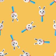 baby rattle flat icon eps10 seamless pattern background N9