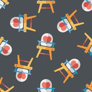 baby high chair flat icon eps10 seamless pattern background N3