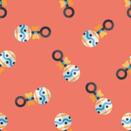 baby rattle flat icon eps10 seamless pattern background N12