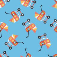 Pram flat icon eps10 seamless pattern background N3