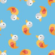 Duck toy flat icon eps 10 seamless pattern background N2