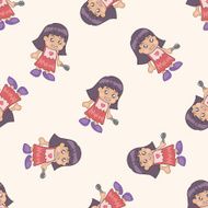 family girl character theme ments cartoon seamless pattern background N2