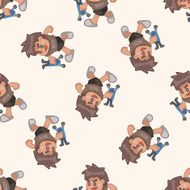 family boy character cartoon seamless pattern background N13