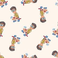 family boy character cartoon seamless pattern background N14