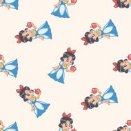 fairytale princess cartoon seamless pattern background N29