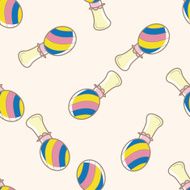 Baby rattle cartoon seamless pattern background N14