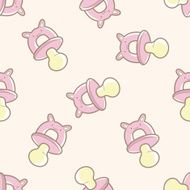 Baby pacifiers cartoon seamless pattern background N9