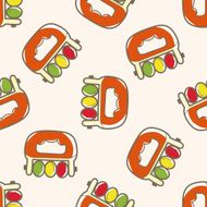 Baby rattle cartoon seamless pattern background N16