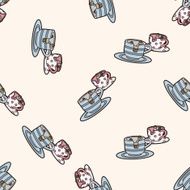playground coffee-cup cartoon seamless pattern background