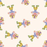 kid cartoon seamless pattern background N11