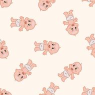 kid baby cartoon seamless pattern background