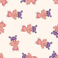 kid cartoon seamless pattern background N16