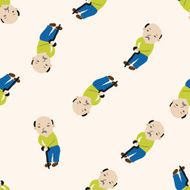 grandfather cartoon seamless pattern background N7