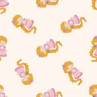 fairytale princess cartoon seamless pattern background N31