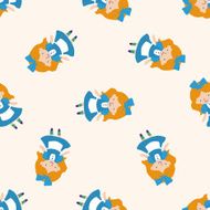 fairytale princess cartoon seamless pattern background N33