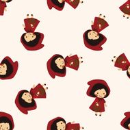 fairytale princess cartoon seamless pattern background N34