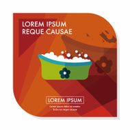 baby bath flat icon with long shadow eps10 N5