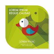 Duck toy flat icon with long shadow eps 10 N11