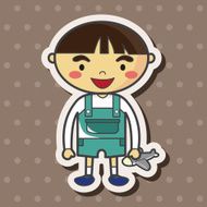 family boy character flat icon elements background eps10 N10