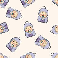 baby kid cartoon seamless pattern background