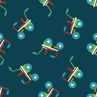 Child bike flat icon eps10 seamless pattern background N4