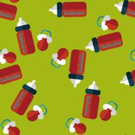 Baby bottle flat icon EPS 10 seamless pattern background N5