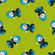 girl doll toy flat icon eps 10 seamless pattern background N4