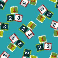123 blocks flat icon eps10 seamless pattern background N3