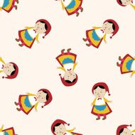 fairytale princess cartoon seamless pattern background N36