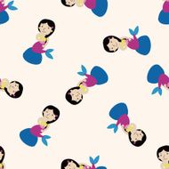 fairytale princess cartoon seamless pattern background N37