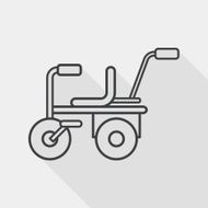 Child bike flat icon with long shadow line