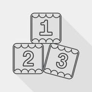123 blocks flat icon with long shadow line