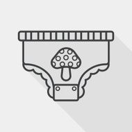 diaper flat icon with long shadow line