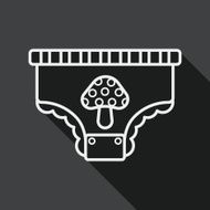 diaper flat icon with long shadow line N2