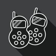walkie flat icon with long shadow line N2