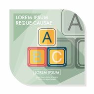 ABC blocks flat icon with long shadow EPS 10 N9