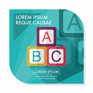 ABC blocks flat icon with long shadow EPS 10 N10