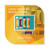 crayons flat icon with long shadow eps10 N17
