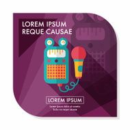 toy microphone flat icon with long shadow eps10 N8