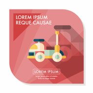 toy car flat icon with long shadow eps10 N13