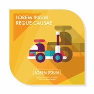 toy car flat icon with long shadow eps10 N14
