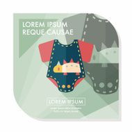 baby onesie flat icon with long shadow EPS 10 N6