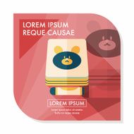 crayons drawing and book flat icon with long shadow eps10 N6