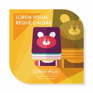 crayons drawing and book flat icon with long shadow eps10 N7