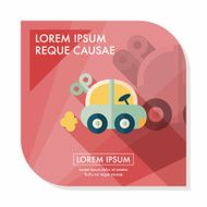 toy car flat icon with long shadow eps10 N15