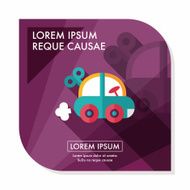 toy car flat icon with long shadow eps10 N16