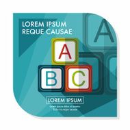 ABC blocks flat icon with long shadow EPS 10 N11