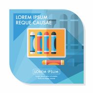 crayons flat icon with long shadow eps10 N18