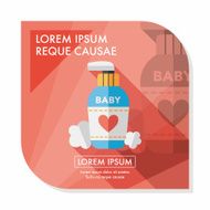 baby cosmetics flat icon with long shadow eps10 N6