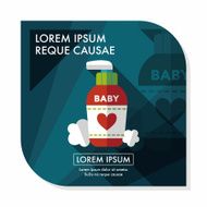 baby cosmetics flat icon with long shadow eps10 N7